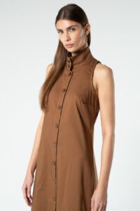 aiki look brown maxi dress detail