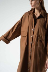 shirt dress brown