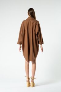 aiki look brown shirtdress back