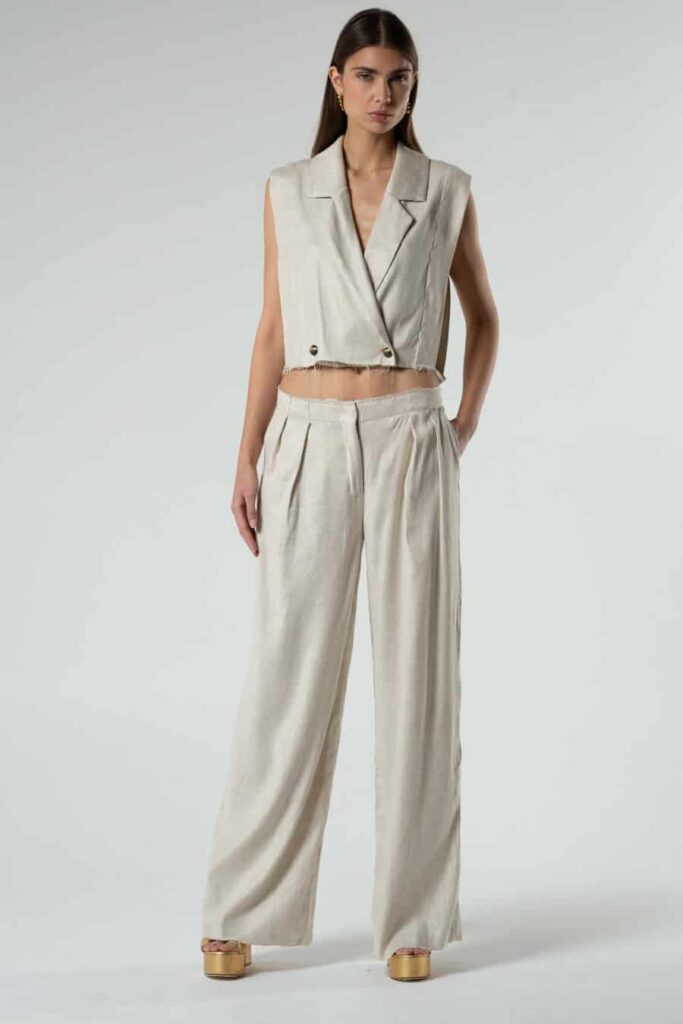 aiki look linen pant